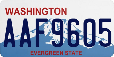 WA license plate AAF9605