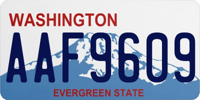 WA license plate AAF9609