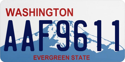 WA license plate AAF9611