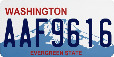 WA license plate AAF9616