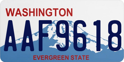 WA license plate AAF9618