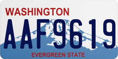 WA license plate AAF9619