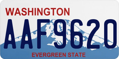 WA license plate AAF9620