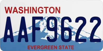 WA license plate AAF9622