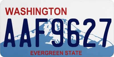 WA license plate AAF9627