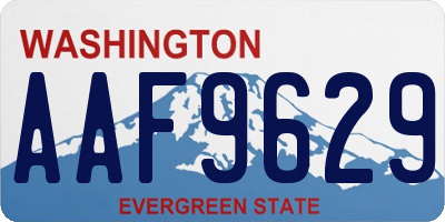 WA license plate AAF9629