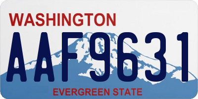 WA license plate AAF9631