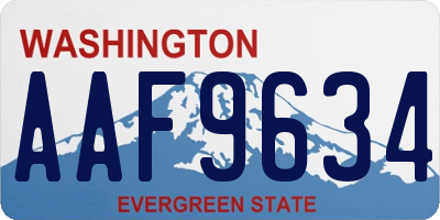 WA license plate AAF9634