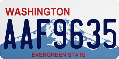 WA license plate AAF9635