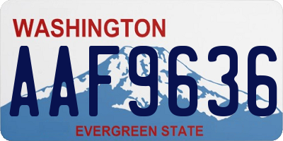 WA license plate AAF9636