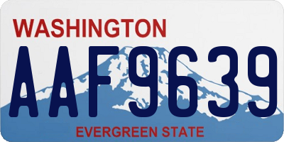 WA license plate AAF9639