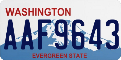 WA license plate AAF9643