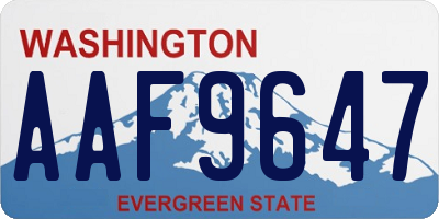 WA license plate AAF9647