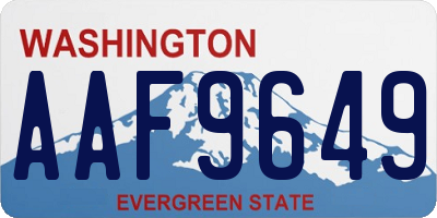 WA license plate AAF9649