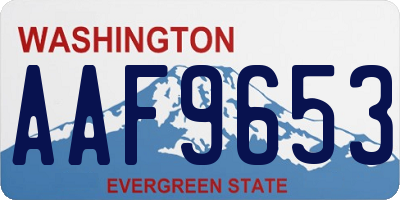 WA license plate AAF9653