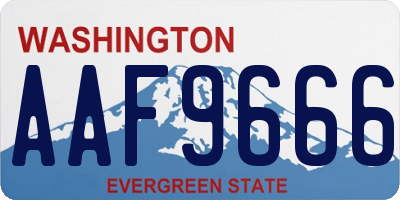 WA license plate AAF9666