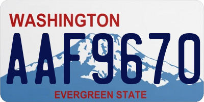 WA license plate AAF9670