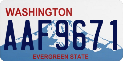 WA license plate AAF9671