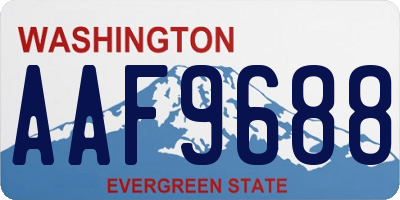 WA license plate AAF9688