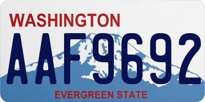 WA license plate AAF9692