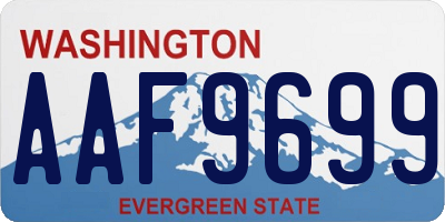 WA license plate AAF9699