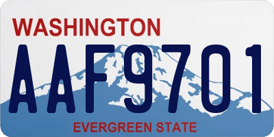 WA license plate AAF9701