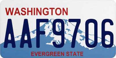 WA license plate AAF9706