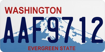 WA license plate AAF9712