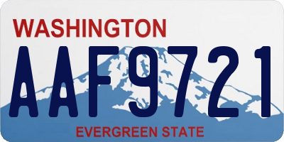 WA license plate AAF9721