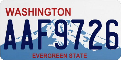 WA license plate AAF9726