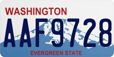 WA license plate AAF9728