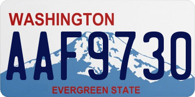 WA license plate AAF9730