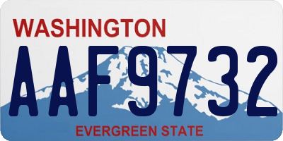 WA license plate AAF9732