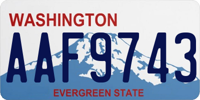 WA license plate AAF9743