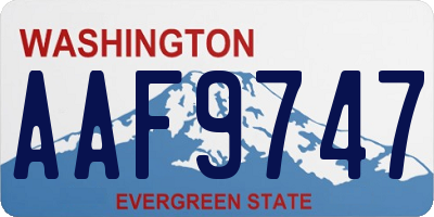 WA license plate AAF9747