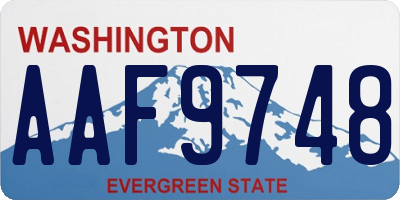 WA license plate AAF9748