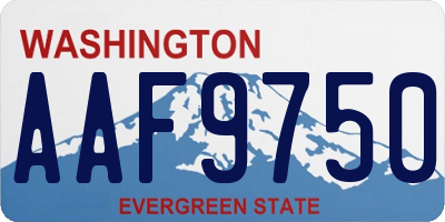 WA license plate AAF9750