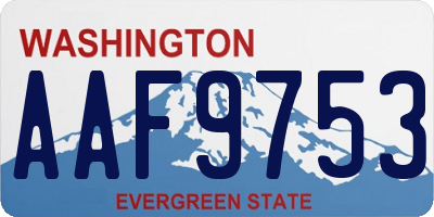 WA license plate AAF9753