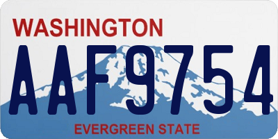 WA license plate AAF9754