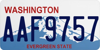 WA license plate AAF9757