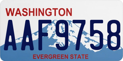 WA license plate AAF9758