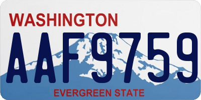 WA license plate AAF9759