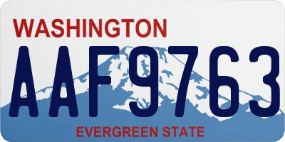 WA license plate AAF9763