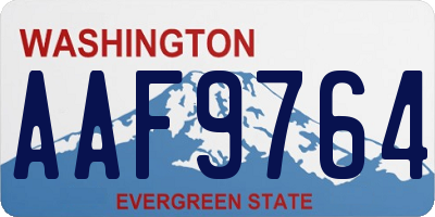 WA license plate AAF9764