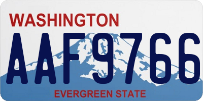 WA license plate AAF9766