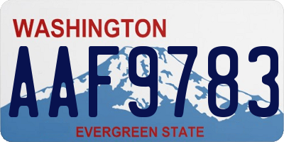 WA license plate AAF9783