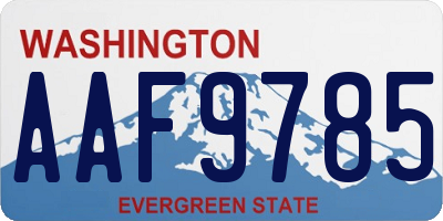 WA license plate AAF9785