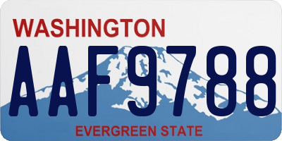 WA license plate AAF9788