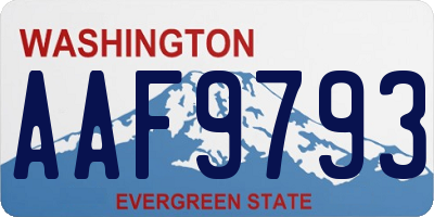 WA license plate AAF9793