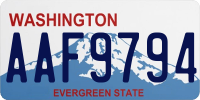 WA license plate AAF9794